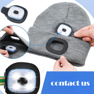 Casquettes <span class=keywords><strong>de</strong></span> course nocturne à LED rechargeables par USB, en tricot acrylique, imprimées en sérigraphie, pour adultes, hommes, promotionnelles - Product Image 2
