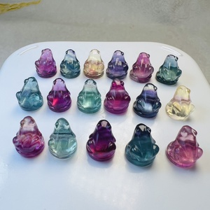 Sculture in Fluorite Arcobaleno di Alta Qualità all'Ingrosso, Animali Intagliati: Unicorno, Bulldog Francese, Alpaca, Rana, Gatto per Decorazioni Fai-da-Te e Regali - Product Image 6