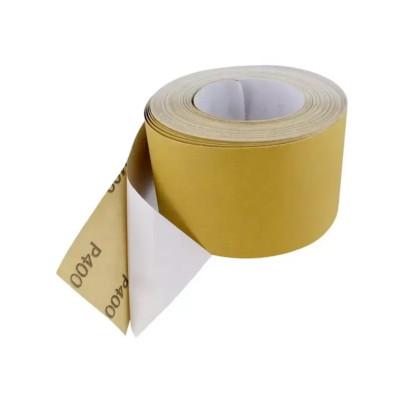 Самоклеящиеся рулоны наждачной бумаги желтого и золотого цвета для автомобиля и деревообработки PSA