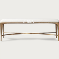 Banc de chambre rembourré moderne avec structure en bois, banc de bout de lit pour chambre, salon, entrée, appartement, mobilier de maison