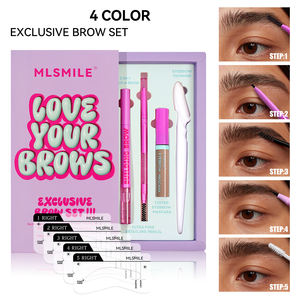 9pcs <span class=keywords><strong>Kit</strong></span> de forme de style de <span class=keywords><strong>sourcils</strong></span> imperméable réutilisable avec crayon à <span class=keywords><strong>sourcils</strong></span> et pommade et brosse 5 pochoirs <span class=keywords><strong>Kit</strong></span> de <span class=keywords><strong>sourcils</strong></span> avec pochoirs - Product Image 2