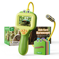 Kit de Découverte Scientifique STEM Borescope Parlant pour Enfants, Jouet Éducatif Montessori avec 100 Cartes d'Apprentissage, Écran IPS HD 2MP 2,4 pouces
