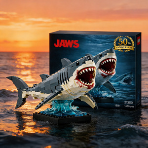 Nuovo Stile Transfrontaliero JAWS Squalo Bianco Gigante Blocchi di Costruzione in Plastica Compatibili con <span class=keywords><strong>LEGO</strong></span> Giocattolo Educativo da Assemblare Mondo Sottomarino - Product Image 4