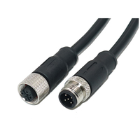 Câble M12 de connecteur de code D mâle étanche IP67 4 broches de haute qualité