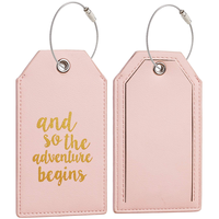 Étiquette de bagage personnalisée pour valises, accessoires de voyage en cuir pour femmes, étiquettes de bagages roses drôles, étiquettes mignonnes pour valises