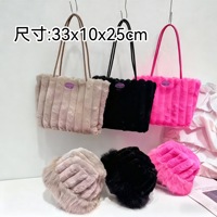 Nouveau Sac Fourre-tout Femme Automne Hiver en Peluche avec Fermeture Éclair, Tendance et Élégant, Polyvalent, Grande Capacité, Style Décontracté