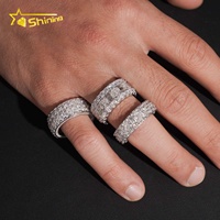 Bague Éternité en Argent Sterling 925 avec Moissanite et Émeraudes Taille Ronde, Pavé Complet, Bijoux de Mariage en Gros