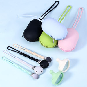 Pacifier Cover Baby Pacifier Box Nipple Bag Chain Clip Packaging Soother Holder Silicone Pacifier Case