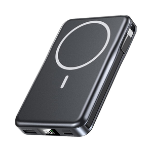 Chargeur de batterie portable magnétique 10000mAh 5-en-1 Câble intégré Charge rapide Support sans fil pliable Type-C 20W Puissance de sortie - Product Image 6