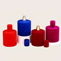 Botol Semprot Parfum Kaca Transparan 100ml dengan Tutup Paduan Seng Berlapis Flock, Wadah Isi Ulang yang Elegan
