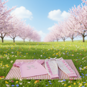 Conjunto de Ropa para Niñas Tds, Estampado Floral Rosa, Volantes, Lazo Bordado, Casual, Primavera Otoño, Pantalones, Manga Corta, Algodón Transpirable - Product Image 2