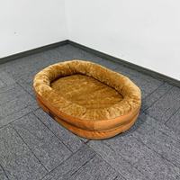 Lit pour chien et chat extra large ovale orthopédique, rembourrage en éponge, housse en velours moderne écologique, confortable et lavable