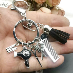 Llavero con borla para secador de pelo, minitijeras de peluquería, peine, regalo para estilista - Product Image 6