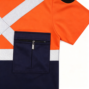 Polyester Work Reflective Safety Shirt Customized Security Short Sleeve High Visibility Safety T-Shirt Construction Shirt - Product Image 5