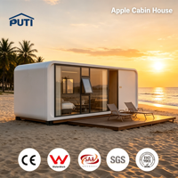Cabane de luxe Apple de 26 m², maison préfabriquée modulaire avec salle de bain, prête pour hôtel ou complexe hôtelier
