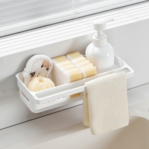 New Plastic <b>Wall</b> <b>Mount</b> Organizer Adhesive Shelf <b>Wall</b> Shelves for Kitchen Accessories <b>Storage</b> No Drilling Required Corner Tool - Product Image 1