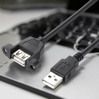 Kabel ekstensi USB 2.0 kustom dudukan Panel sekrup pria ke Wanita 30cm 50cm 1m 1.5m 2m 3m 5m Foil jalinan Transfer Data komputer