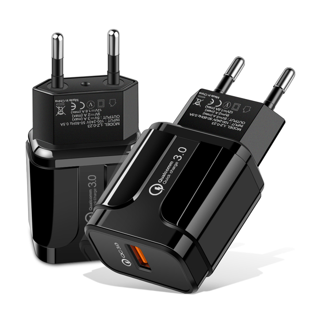 Smart Chip Widely Compatible Single Port 3A 18W QC3.0 Wall Charger EU US UK Standard USB Wall Charger
