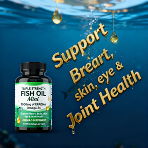Capsule di Olio di Pesce Omega-3 con 1000mg EPA e <span class=keywords><strong>DHA</strong></span>, 60 Capsule, Supporto per la Salute Cerebrale degli Adulti, OEM - Product Image 4