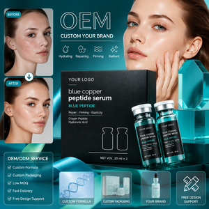 Blue Copper Peptide Serum 10ml x2 Hydrating Firming Repair Face Serum Custom Brand Packaging OEM/ODM - Product Image 1
