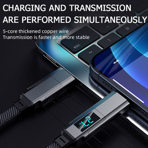 4-in-1 Fast Charging <strong>USB</strong>-C <strong>to</strong> Type-C Charger Cable 100W Digital Display Aluminum Alloy Nylon Braid Mobile Phone Charging Cable - Product Image 5