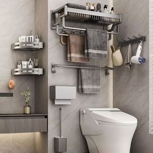 Custom Wall Mount Paper Towel Rail Holder Under Cabinet Space Aluminum Stand Towel Rack Set Toilet Rack <b>Bathroom</b> - Product Image 3