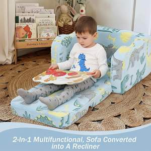 Mini comprimé confortable enfant 2-en-1 en peluche pliant enfants lecture canapé-lit chaise enfants chambre jouant canapé chaise pour garçons salon - Product Image 4