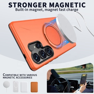 2 en 1 PC duro + TPU suave + aleación de zinc soporte giratorio tipo <span class=keywords><strong>O</strong></span> cubierta del teléfono soporte carga inalámbrica para SAMSUNG S25 <span class=keywords><strong>Ultra</strong></span> - Product Image 2
