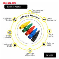 Câble d'alimentation Cam-lock 25 mm 3AWG, câble d'extension pour distributeur américain avec prise mâle/femelle 400A, prix de gros, câble Camlock pour distribution