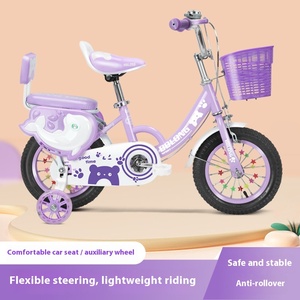 Vélo pour filles de 2 à 6 ans, monovitesse, avec fourche en acier et système de freinage à pédale classique - Product Image 3