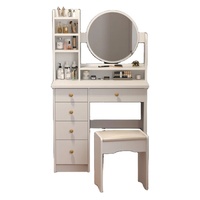 Meuble de chambre à coucher, coiffeuse blanche, ensemble de coiffeuse avec miroir pour le maquillage