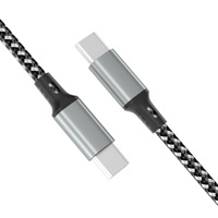 Cable de Carga Rápida Doble Tipo-C PD de 60W con Cubierta de Aleación de Aluminio y Revestimiento de Malla para iOS y Teléfonos Móviles