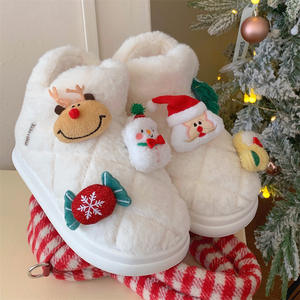 XIXITIAO hiver mode fourrure pantoufles femme extérieur chaud confortable bottes de neige cheville moelleux fourrure noël femme bottes de neige - Product Image 2