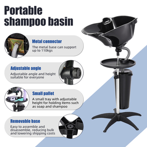 <span class=keywords><strong>Bac</strong></span> à <span class=keywords><strong>shampoing</strong></span> autoportant, station de lavage mobile légère pour salon de <span class=keywords><strong>coiffure</strong></span>, usage domestique et professionnel (Europe et Amérique) - Product Image 1