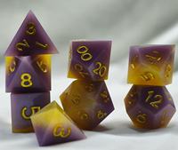 Ensemble de dés polyédriques en résine scintillante bicolore personnalisé, couleurs personnalisées, jeux de société RPG, accessoires de collection D&D