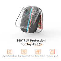 Étui transparent en cristal pour Nintendo Switch 2 Joy Pad Con, coque de protection magnétique avec étui de rangement pour cartes de jeu
