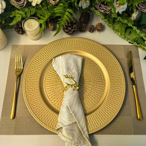 Assiette de Présentation Dorée de Luxe 13'' Écologique et Moderne en PP pour la Rentrée Scolaire, Événements et Hôtels - Vente en Gros à Prix Abordable - Product Image 2