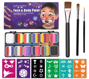Vente en gros ensemble professionnel de peinture <span class=keywords><strong>gouache</strong></span> arc-en-ciel 12 couleurs enfants corps et <span class=keywords><strong>peau</strong></span> Art maquillage peinture faciale pour enfants - Product Image 6