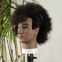 Mannequin Afro Kinky Tête de poupée femme Cheveux humains Têtes de mannequin afro-américaine pour la pratique du tressage