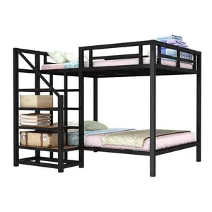 JZD-litera de metal para almacenamiento de cama de madera, cama king size, camas de hierro con escalera, gran oferta