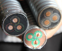 Huatong 5KV 3x1awg 3x2awg 3x4awg plat électrique pompe Submersible câble champ pétrolifère ESP câble