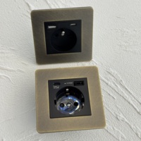 Interrupteur mural rétro 86 à bouton-poussoir, double prise USB-C UK, 16A, vert bronze, 250V, 1/2/3/4 gangs, compatible France/Allemagne/Europe