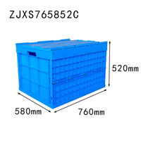 Conteneur pliable réutilisable en plastique HDPE avec couvercle, durable, pliable, pour le stockage logistique, bacs de rangement, gain de place