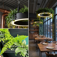 Lustre LED moderne pour restaurant, luminaire de plafond commercial avec plantes artificielles, design de luminaires suspendus décoratifs