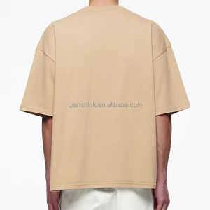 Vente de gros T-shirt uni à épaules tombantes T-shirts d'été surdimensionnés et lourds personnalisés pour hommes T-shirt en coton à manches courtes pour hommes - Product Image 5