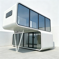 Cabine mobile préfabriquée insonorisée à structure en acier pour bureau de jardin moderne, studio de cour et travail à distance, type Apple Cabin House