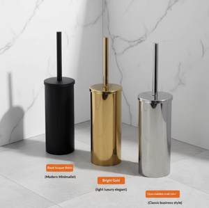 Soporte para Escobilla de Baño de Acero Inoxidable, Redondo, Independiente, Diseño Minimalista, Superficie Pulida, Resistente al Óxido, para Uso en Baños - Product Image 5