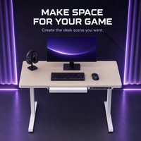 Bureau de jeu réglable en hauteur AOR, surface en fibre de carbone, structure en fer - Design moderne multifonctionnel et durable pour la maison et le bureau