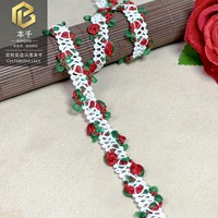 LEIXUSI Bordure en dentelle victorienne à code-barres coloré de 2 cm, brodée pour vêtements d'enfants, accessoires de bricolage faits à la main en stock