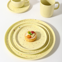 Vaisselle en céramique style nordique effet éclaboussures de peinture, bols, assiettes, tasses et soucoupes en porcelaine pour mariages, fêtes à domicile et cadeaux – Vente chaude